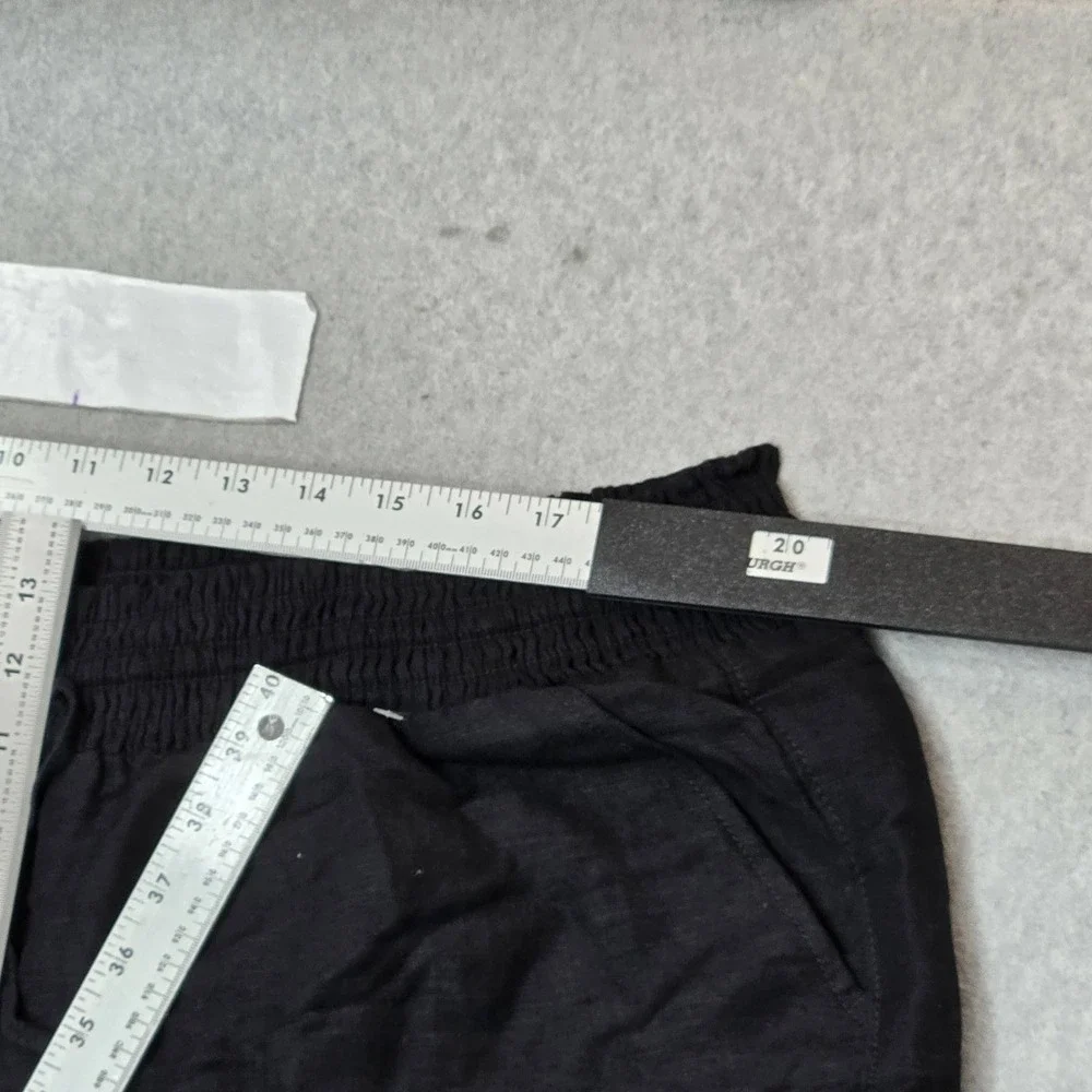 Lane Bryant Women Pants 22/24 Black Linen Wide Leg Baggy Coastal Beach NWT